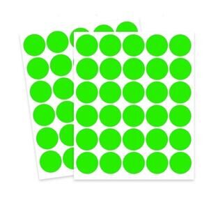 Coding Labels Bright Fluorescent Neon Green 1 inch Round Dot 600 Total
